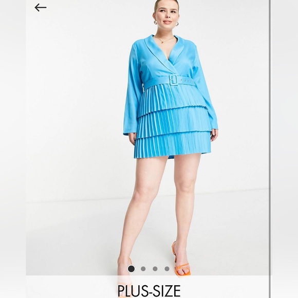 Blazer pleated plus size dress - Picture 2 of 4